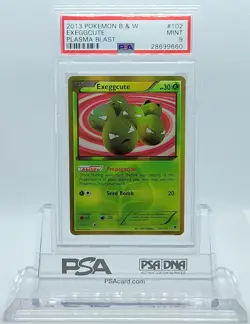 POKEMON PLASMA BLAST EXEGGCUTE #102 SECRET RARE HOLO FOIL PSA 9 MINT #28699660 - Image 1