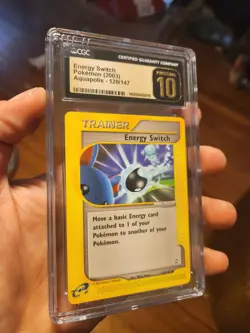 (POP 2) CGC 10 PRISTINE Energy Switch Trainer 120/147 Aquapolis Pokemon Card - Image 1