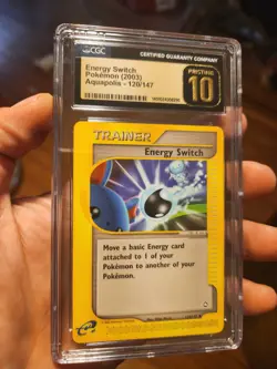 (POP 2) CGC 10 PRISTINE Energy Switch Trainer 120/147 Aquapolis Pokemon Card - Image 2