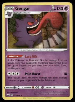 Pokemon Tcg Gengar #57 Pokemon Chilling Reign NM - Image 1
