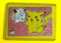 PIKACHU CLEFAIRY Pokemon Pocket Monsters Vintage Vending Prism Sticker NM Foil - Image 1