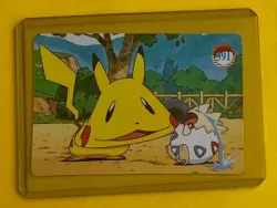 PIKACHU CLEFAIRY Pokemon Pocket Monsters Vintage Vending Prism Sticker NM Foil - Image 2
