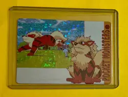 ARKANINE ASH Pokemon Pocket Monsters Vintage Vending Prism Sticker NM Foil - Image 1
