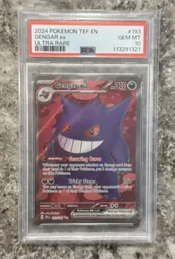 GENGAR 2024 TEMPORAL FORCES 193/162 EX ULTRA RARE PSA 10 POKEMON Gem Mint - Image 1