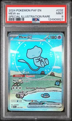 2024 POKEMON PAF EN-PALDEAN FATES SIR Bubble Mew #232 MEW EX PSA 9 - Image 1