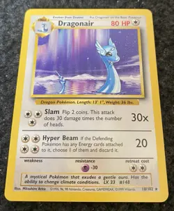 Dragonair 18/102 Pokemon TCG Base Set Vintage Card ( PACK FRESH - MINT )Lot Of 2 - Image 3