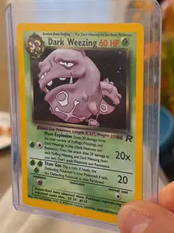 Pokemon Dark Weezing Holo Rare Card 14/82 WOTC LP - Image 2