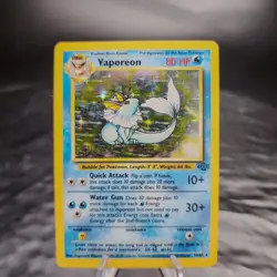 Vaporeon Holo Rare 12/64 Jungle Set Unlimited Pokemon Card WOTC Vintage HP - Image 1