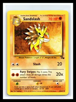 🔥 SANDSLASH NON HOLO FOIL - 1999 POKEMON TCG VINTAGE CARD # 41/62 - Image 1