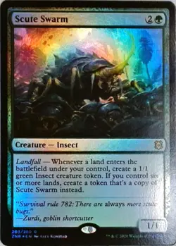 Magic | Zendikar Rising | Scute Swarm | 203 | NM Foil - Image 1