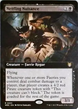 Magic | Commander: Wilds of Eldraine | Nettling Nuisance (Extended Art) | 51 | N - Image 1