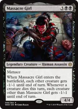 4x MTG Massacre Girl, NM-Mint, English War of the Spark - Image 1