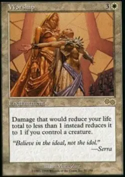 MTG Worship, Urza's Saga, Damaged, English - Image 1