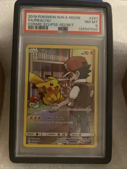 2019 Pokemon Sun & Moon FA/Pikachu Cosmic Eclipse-Secret 241/236 PSA 8 New Cert - Image 1