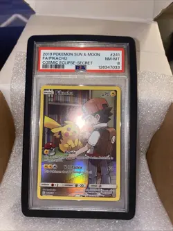 2019 Pokemon Sun & Moon FA/Pikachu Cosmic Eclipse-Secret 241/236 PSA 8 New Cert - Image 4
