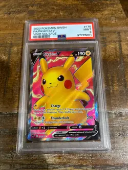 POKEMON 2020 Vivid Voltage Full Art PIKACHU V #170 PSA 9 Mint RARE - Image 1