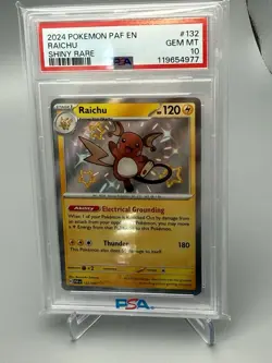 POKEMON 2024 Paldean Fates RAICHU Shiny Rare #132 PSA 10 Gem Mint RARE - Image 1