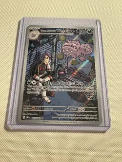 Pokemon TCG Team Rocket’s Weezing 199/182 Destined Rivals Illustration Rare Card - Image 1