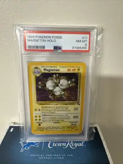 PSA 8 Pokemon TCG Magneton Fossil 11/62 Holo Unlimited - Image 1