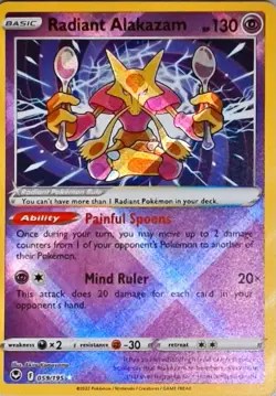 Pokemon | SWSH12: Silver Tempest | Radiant Alakazam | 059/195 | NM Holo - Image 1