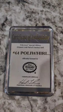 1999 Pokemon Charizard Poliwhirl, MewTew Limited Edition 23K Gold-Plated Trading - Image 5