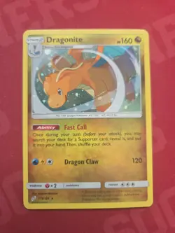 Pokemon 2019 TCG Dragonite Sun & Moon Team Up #119/181 Cosmos Holo Rare - Image 1
