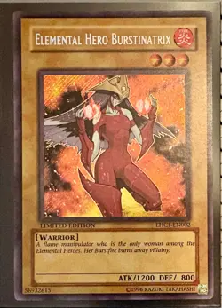 Yugioh Elemental Hero Burstinatrix EHC1-EN002 Secret Rare Limited Edition LP - Image 1