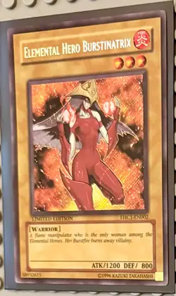 Yugioh Elemental Hero Burstinatrix EHC1-EN002 Secret Rare Limited Edition LP - Image 2