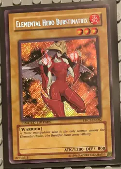 Yugioh Elemental Hero Burstinatrix EHC1-EN002 Secret Rare Limited Edition LP - Image 5