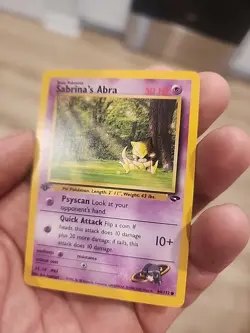 Sabrina's Abra Pokemon Trading Card Game Wizards Vintage 1999 SSP 1st Edition NM - Image 2