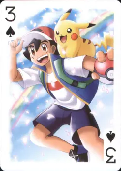 Japan PALCITY Pokemon Playing Card Poker Set #3 of Spades Ash, Pikachu Rainbow - Image 1