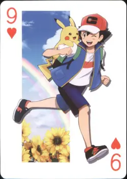 Japan PALCITY Pokemon Playing Card Poker Set #9 of Hearts Ash, Pikachu - Image 1