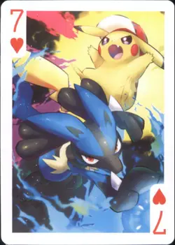 Japan PALCITY Pokemon Playing Card Poker Set #7 of Hearts Pikachu Lucario - Image 1