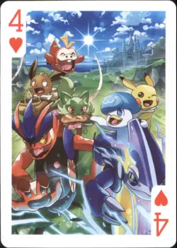 Japan PALCITY Pokemon Playing Card Poker Set #4 of Hearts Pikachu Sprigatito - Image 1