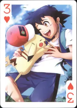 Japan PALCITY Pokemon Playing Card Poker Set #3 of Hearts Ash, Pikachu - Image 1