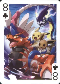 Japan PALCITY Pokemon Playing Card Poker Set #8 of Clubs Pikachu Eevee - Image 1