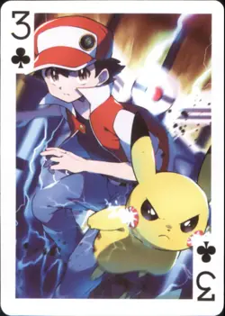 Japan PALCITY Pokemon Playing Card Poker Set #3 of Clubs Red (Ash), Pikachu - Image 1