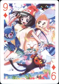 Japan PALCITY Pokemon Playing Card Poker Set #8 of Diamonds Lillie Rowlet - Image 1