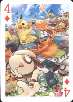 Japan PALCITY Pokemon Playing Card Poker Set #4 of Diamonds Pikachu Painting - Image 1