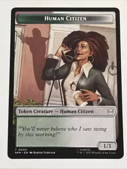 MTG Universes Beyond: Spider-man Human Citizen/Treasure Token 0004/0007 NM - Image 1