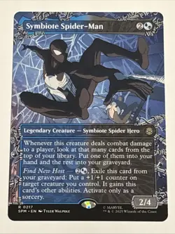 MTG Universes Beyond: Spider-man Symbiote Spider-Man Borderless 0217 NM Rare - Image 1