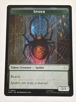 MTG Universes Beyond: Spider-man Spider/Treasure Token 0003/0007 NM - Image 1