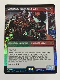 MTG Universes Beyond: Spider-man Carnage, Crimson Chaos Borderless Foil 0227 NM - Image 1