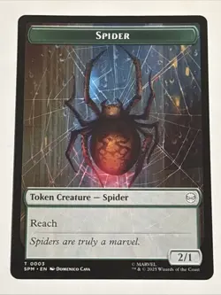 MTG Universes Beyond: Spider-man Illusion Villain/Spider Token 0002/0003 NM - Image 2