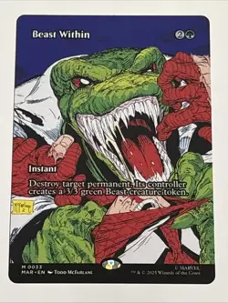 MTG Marvel Universe Eternal-Legal Beast Within Borderless 0033 NM Mythic - Image 1