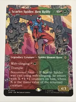 MTG Universes Beyond: Spider-man Scarlet Spider, Ben Reilly Borderless 0214 NM R - Image 1