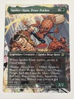 MTG Universes Beyond: Spider-man Spider-Ham, Peter Porker Borderless 0201 NM R - Image 1