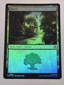 MTG Universes Beyond: Spider-man Forest Foil 0198 NM - Image 1