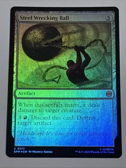 MTG Universes Beyond: Spider-man Steel Wrecking Ball Foil 0177 NM - Image 1