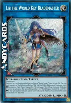 LIB THE WORLD KEY BLADEASTER • Secret • BLMM EN159 • 1Ed • Yugioh! • ANDYCARDS - Image 1